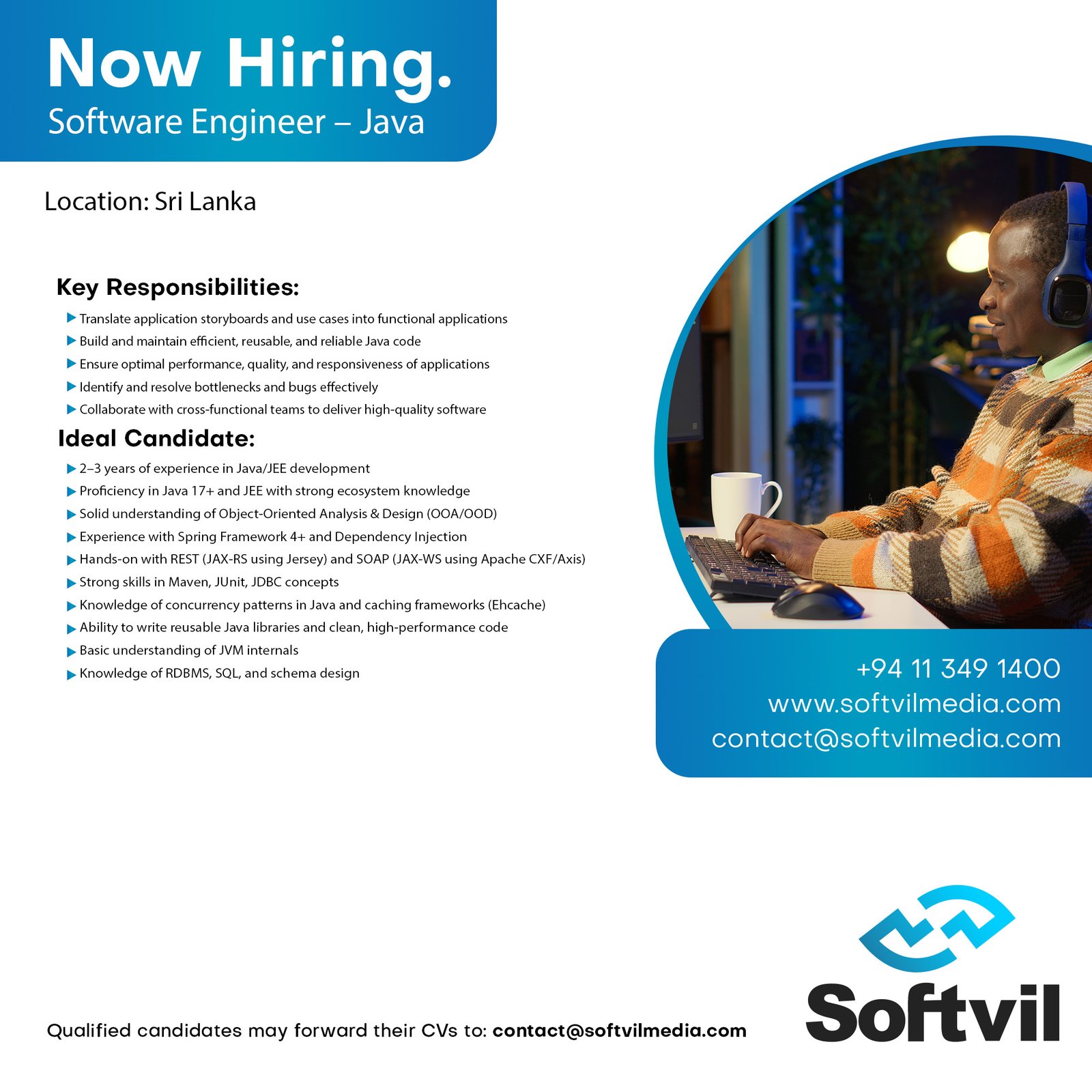 Software Engineer – Java - Softvil Technologies